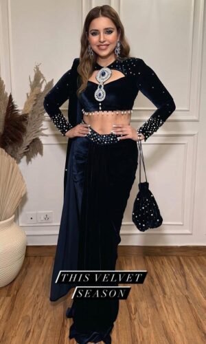 Velvet Edition Indo-Western Drape Lehenga Saree