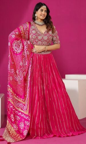 Embroidery Work Digital Print Lehenga Choli