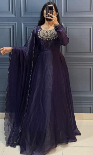 Bhagyalaxmi Designer Fendy Silk Gown with Dupatta
